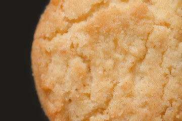 Closeup 'Cookies on a black background.