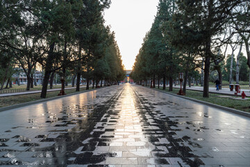 Obraz premium Morning Landscape in Beijing Temple of Heaven Park