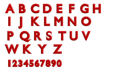 Obraz premium 赤色の立体アルファベット文字