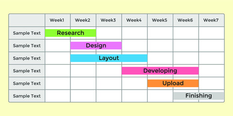 Vector illustration for Gantt Chart EPS10