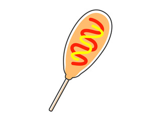 屋台のアメリカンドッグのイラスト