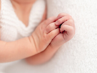 Hands of newborn baby