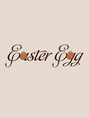 Obraz premium Easter card with Easter egg on a beige background for Easter