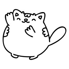 cute cartoon cat waving