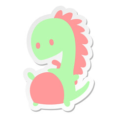 happy dinosaur sticker