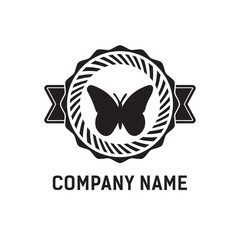 Vector butterfly logo design vintage template