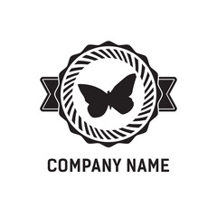 Vector butterfly logo design vintage template