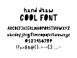 Hand drawn font Abstract doodle Vector illustration Space stars