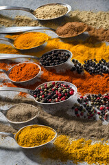 Set colorful of various spices