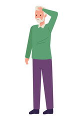 cute grandfather standing