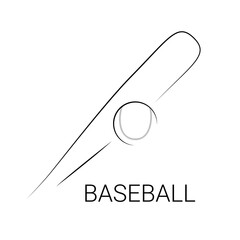 Baseball logo design. Minimalist art line style