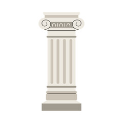 Ancient Roman or Greek column element, flat vector illustration isolated.