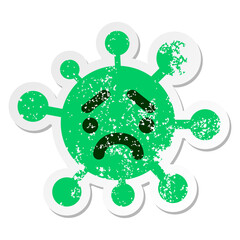 simple unhappy virus distressed sticker