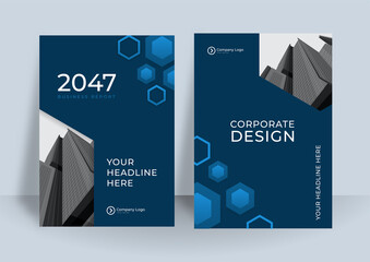 Corporate Modern Blue Business Book Cover Design Template in A4. Can be adapt to Brochure, Annual Report, Magazine,Poster, Business Presentation, Portfolio, Flyer, Banner, Website.