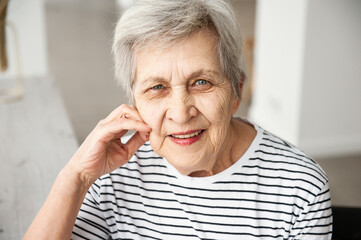 Portrait of a beautiful elderly woman. Senior person.  
