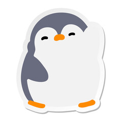 cute christmas penguin waving sticker