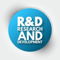 R and D - Research and Development acronym, business concept background