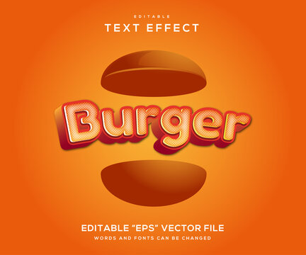 Text Effect Burger Style Vector
