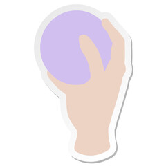 hand holding ball sticker