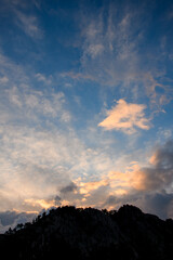 Majestic landscape view of cloudscape and mountains