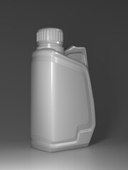 White Plastic Bottle for muck up. 3D Render