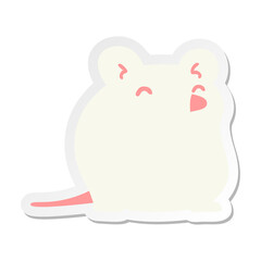 cartoon white mouse sticker
