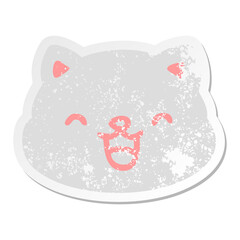 cat face sticking out tongue grunge sticker