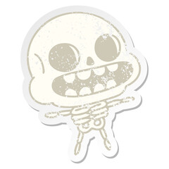 happy halloween skeleton grunge sticker