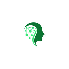Brain or neuron logo design vector concept