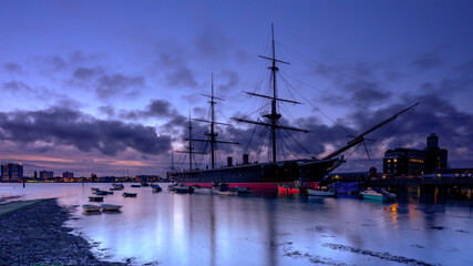 Autumn sunset on HMS WARRIOR 1860 © Julian Gazzard