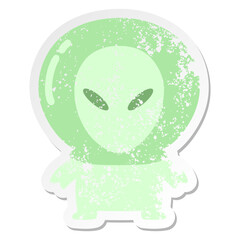 small alien grunge sticker