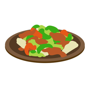 colorful food plate, simple style clip art preview
