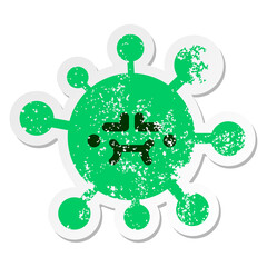 disgruntled virus distressed sticker