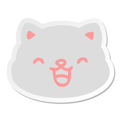 cat face sticking out tongue sticker