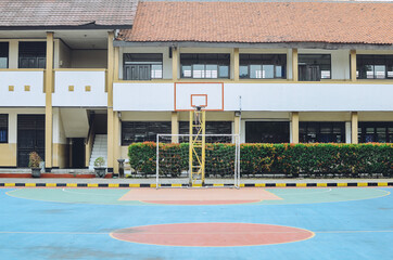 outdoor basketball court for school kids to play