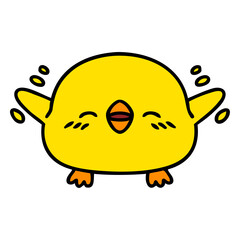 cute excited baby bird flapping wings