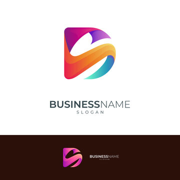Vector logo of letters D and S with colorful gradient concept