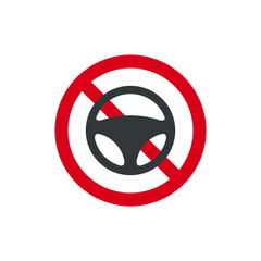 no steering wheel icon no car sign vector illustration logo template