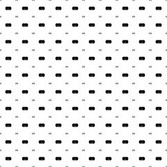 Square seamless background pattern from black diving goggles symbols are different sizes and opacity. The pattern is evenly filled. Vector illustration on white background