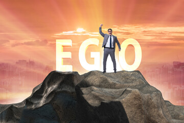 Concept of ego with businessman