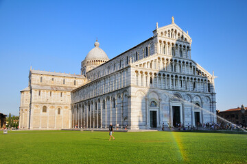 Fototapeta na wymiar Pisa Cathedral (Cattedrale di Pisa), Tuscany Italy. Rainbow.