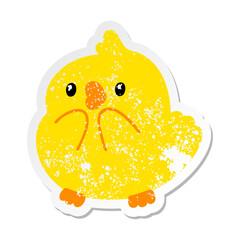 cute surprised baby bird grunge sticker