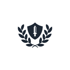 Obraz premium sword icon warrior symbol logo template