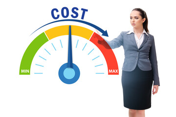 Businesswoman in cost management concept