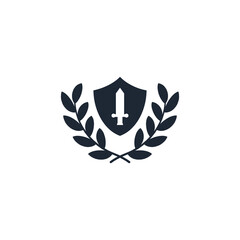 Obraz premium sword icon warrior symbol logo template