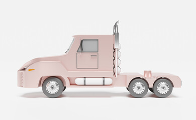 Obraz premium tractor or semi truck on white background ,3d illustration or 3d rendering