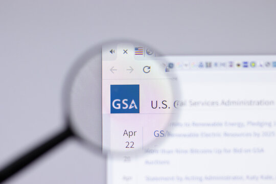 New York, USA - 26 April 2021: General Services Administration GSA logo close-up on website page, Illustrative Editorial.