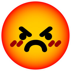 angry mean face circle