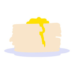 cartoon stack of pancakes with butter