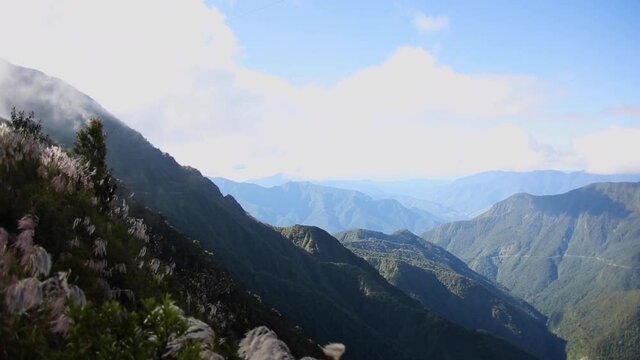Mountain landscapes in Yungas, Andes, Bolivia
